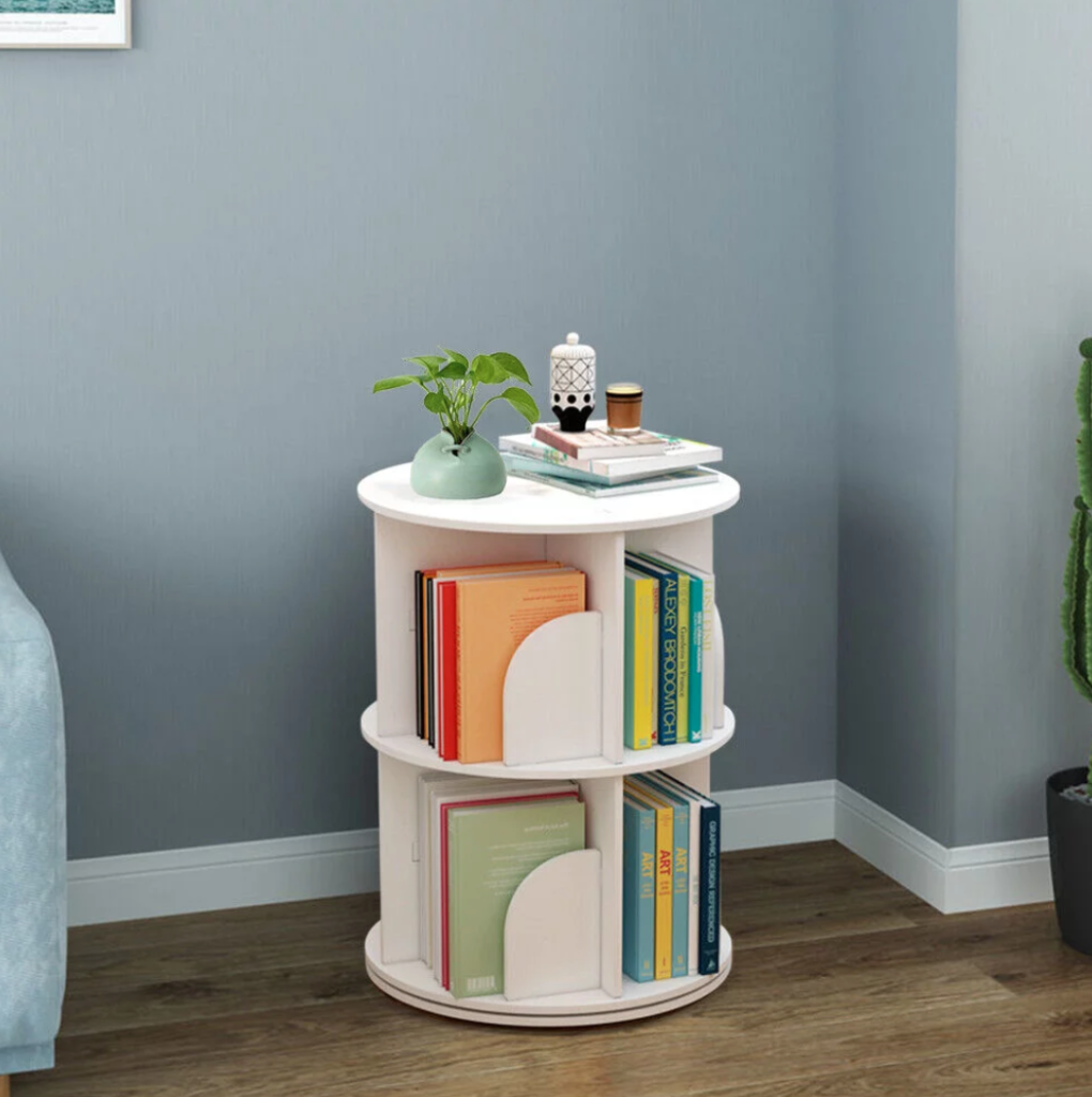 DENEST 360° Rotating Bookshelf Bookcase