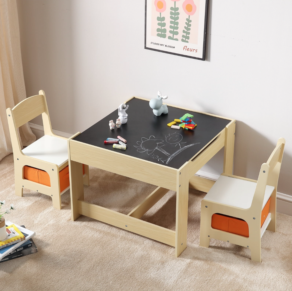 Kids Table and Chair Set Wooden Activity Table