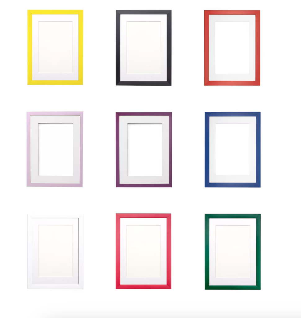 Rainbow Multicolor Range Frame With White Moun